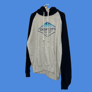 Brand new Sunsations hoodie in grey & navy. Size XL.